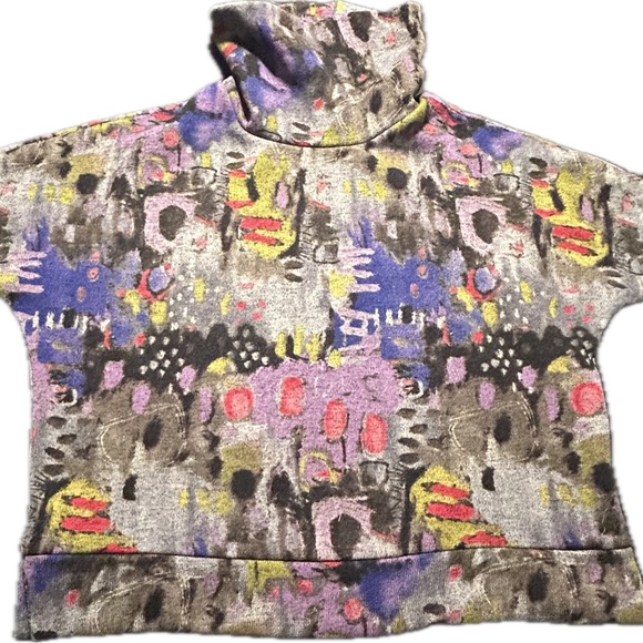 Chalet et  Ceci Top Shirt Women’s Medium Oversized Abstract Colorful Made In USA - Picture 2 of 9